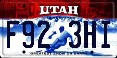 UT license plate F923HI