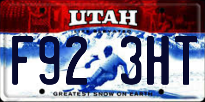 UT license plate F923HT