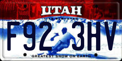 UT license plate F923HV