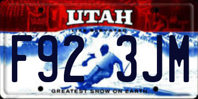 UT license plate F923JM