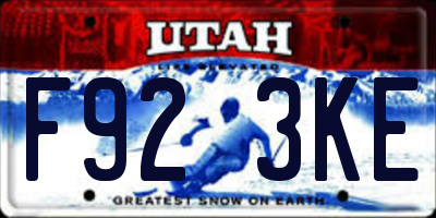UT license plate F923KE