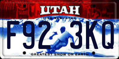 UT license plate F923KQ