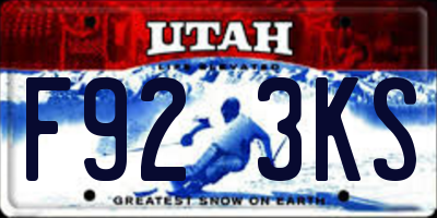UT license plate F923KS