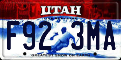 UT license plate F923MA