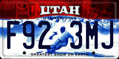 UT license plate F923MJ