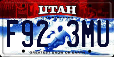 UT license plate F923MU