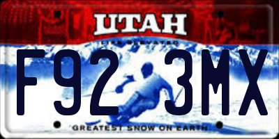 UT license plate F923MX