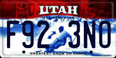 UT license plate F923NO