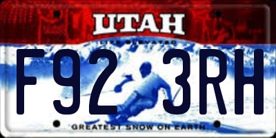 UT license plate F923RH