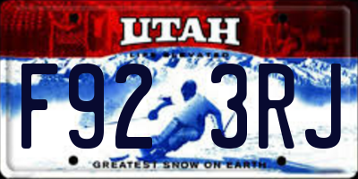 UT license plate F923RJ