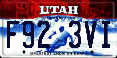 UT license plate F923VI