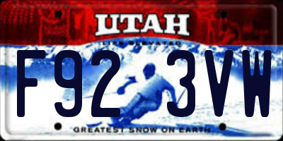 UT license plate F923VW