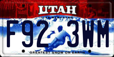 UT license plate F923WM