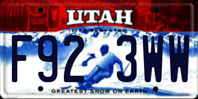 UT license plate F923WW