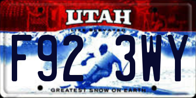 UT license plate F923WY