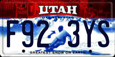 UT license plate F923YS