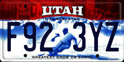 UT license plate F923YZ