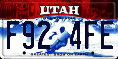 UT license plate F924FE