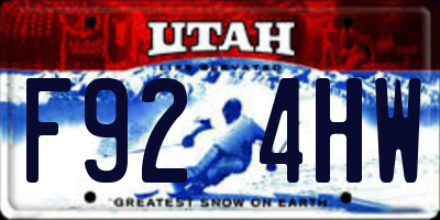 UT license plate F924HW