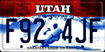 UT license plate F924JF