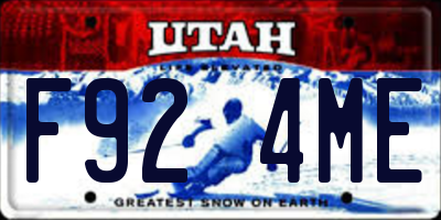 UT license plate F924ME