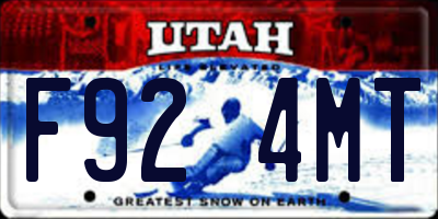 UT license plate F924MT