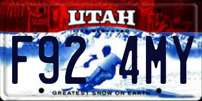 UT license plate F924MY