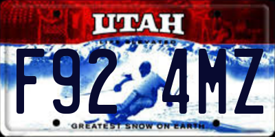 UT license plate F924MZ