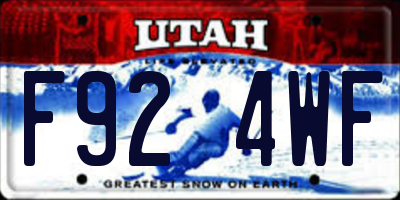 UT license plate F924WF