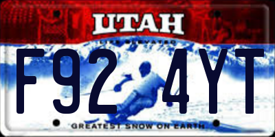 UT license plate F924YT