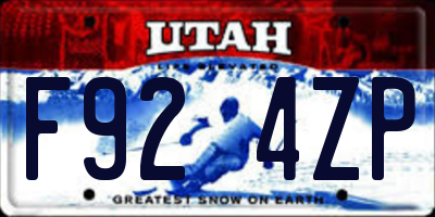 UT license plate F924ZP