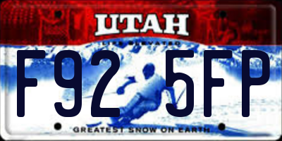 UT license plate F925FP