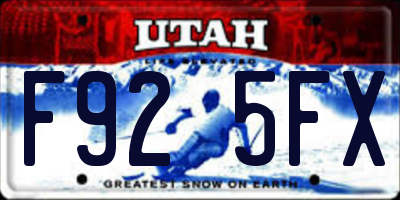 UT license plate F925FX