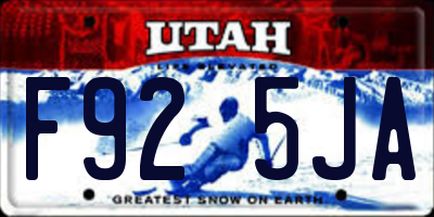 UT license plate F925JA