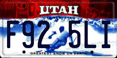 UT license plate F925LI