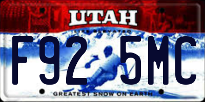 UT license plate F925MC
