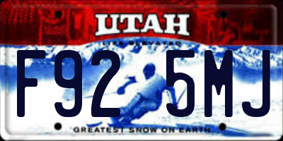 UT license plate F925MJ