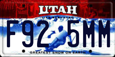 UT license plate F925MM