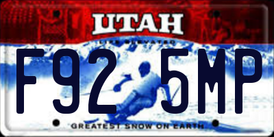 UT license plate F925MP