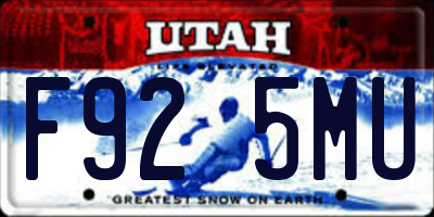 UT license plate F925MU