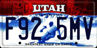 UT license plate F925MV