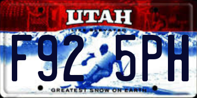 UT license plate F925PH