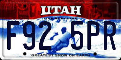 UT license plate F925PR