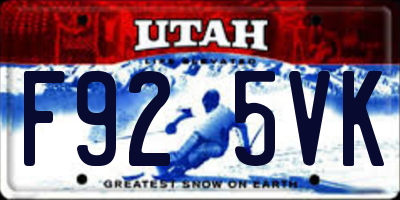 UT license plate F925VK