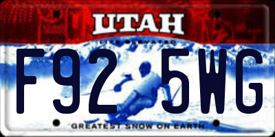 UT license plate F925WG