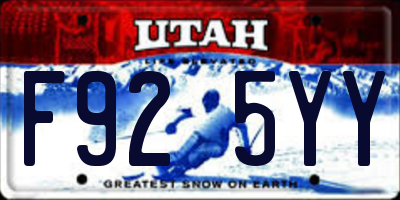 UT license plate F925YY