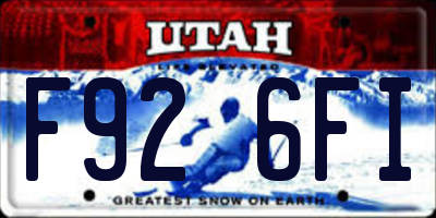UT license plate F926FI