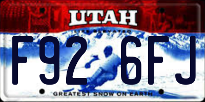 UT license plate F926FJ