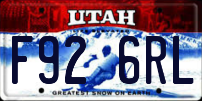 UT license plate F926RL