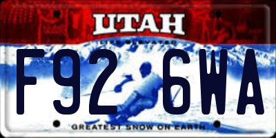 UT license plate F926WA
